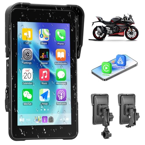 CAMECHO Moto Carplay Navi Écran avec sans Fil Carplay Android Auto IP68 Étanche Appareils de...