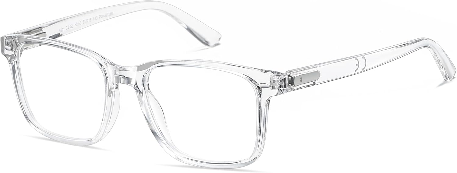 SUNAMOY Nearsighted Myopia Glasses Mens Womens Blue Light Spring Hinge Shortsighted Distance Glasses