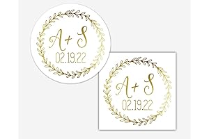 Save the Date Foil Wreath Seals