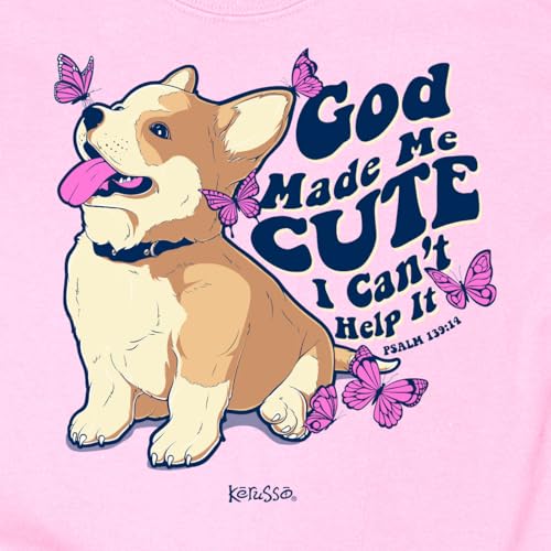 God Made Me Cute I Can't Help It Psalm 139:14 Pink Cotton Children's T-Shirt2