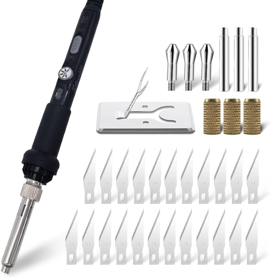 Afantti 31 Pieces Electric Hot Knife Cutter Tool | Temperature Adjustable | for Foam Plastic Fabric Rope