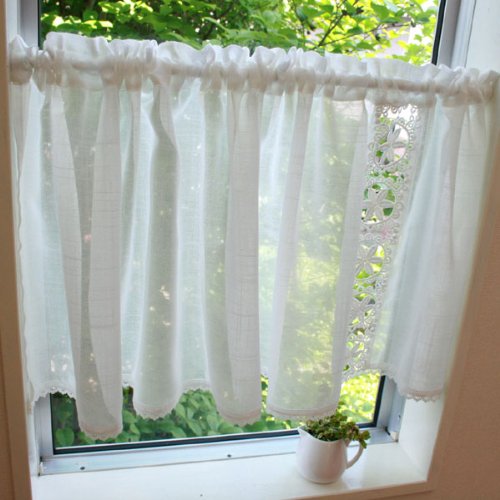 S  カフェカーテン Amazon｜SunnyDayFabric カフェカーテン パトリス_S 刺繍