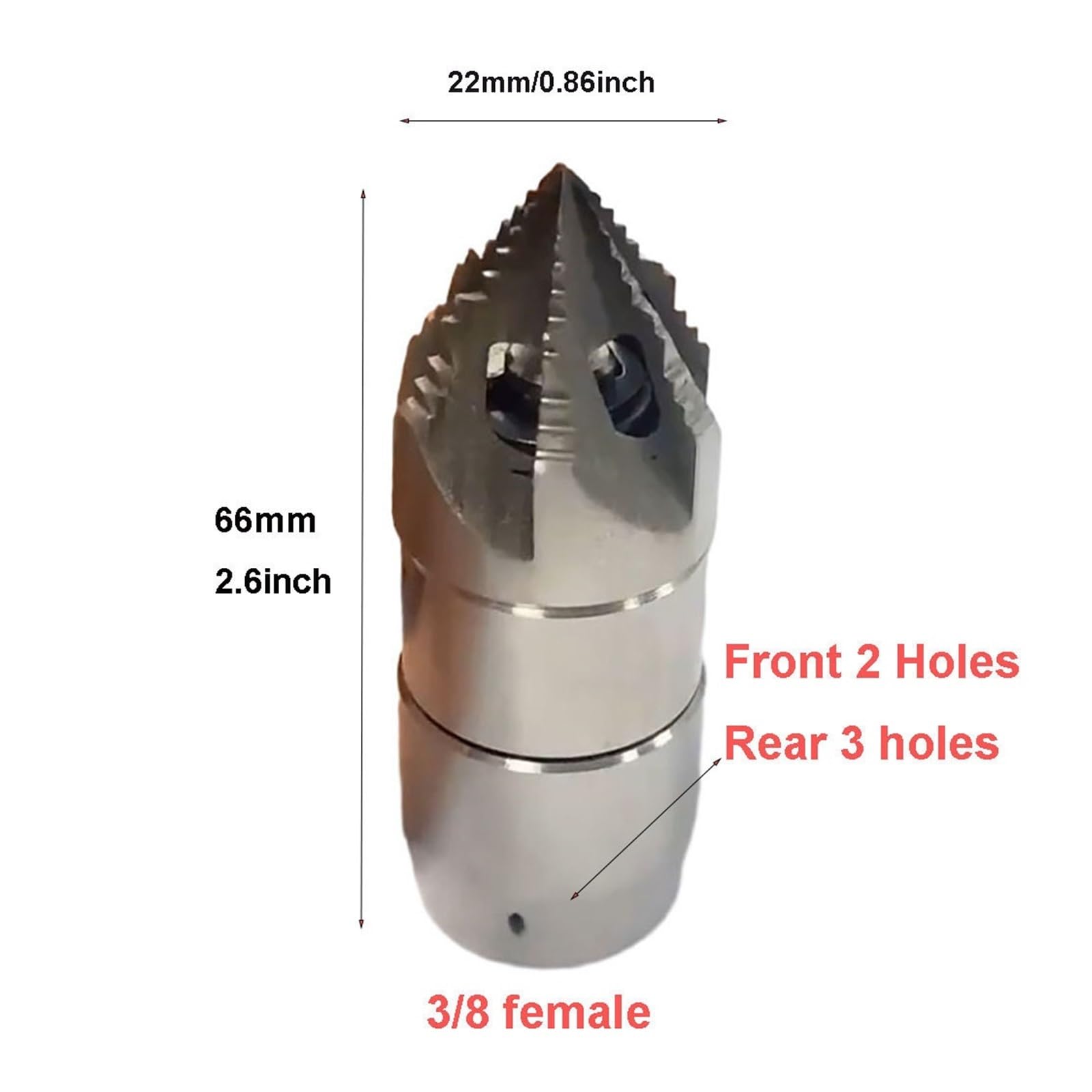Ugello Rotante Mini Pagoda, Alta Velocità 30L/min, Decapaggio Tubi Compatto | Accesso piccoli diametri, linee vasca grassi, serbatoi WC camper, attacco rapido 1/4"(3I8 female 40LPM)