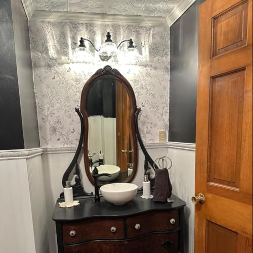 Image of XIEDUN Farmhouse Vanity Lights for Bathroom Light Fixtures Black Vanity Lights 3 Light Bathroom Light Fixtures