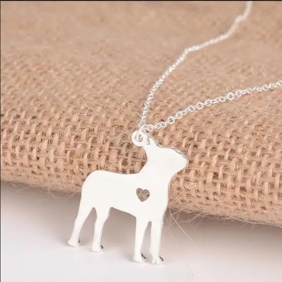 Art Attack Stainless Steel I Love My Boston Terrier Chain Necklace, Forever In My Heart Pet Lover Puppy Dog Mom Memorial Rescue Charm Pendant (Silver)2