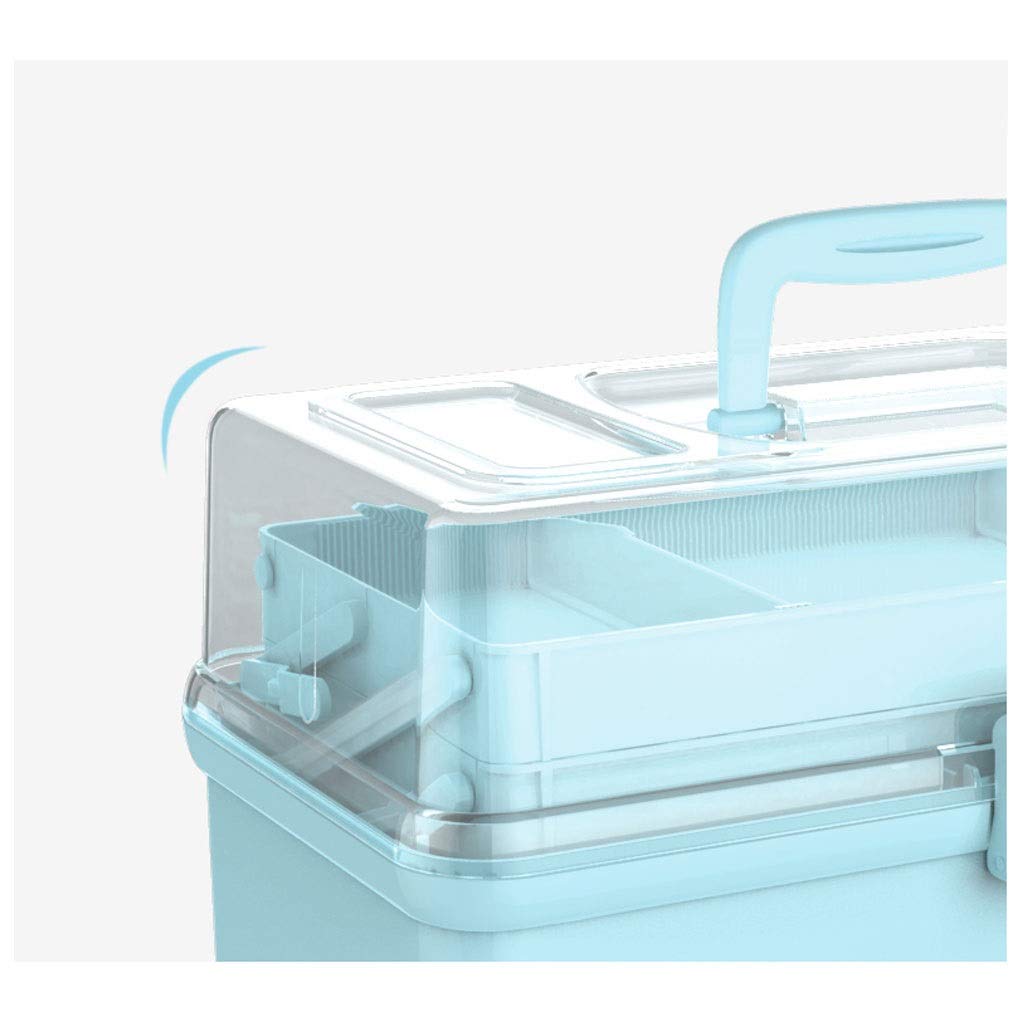 Kit di Pronto Soccorso Scatola Medica Grande capacità, for medicinali, immagazzinaggio Multistrato, Cassetta, Blu,Kit di Pronto Soccorso(B)