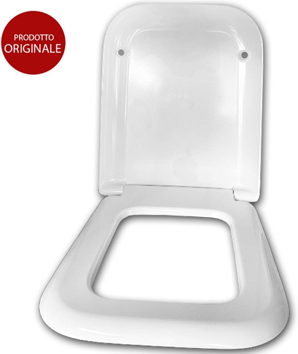 MASTERBRICO Sedile WC per Copriwater Ceramica Cielo Shui in Termoindurente Bianco – Ricambio Parte Inferiore Asse Originale Chiusura Classica - Made in Italy