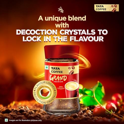 Image of Tata Premium Instant Coffee, 45g Jar, 100% Pure Coffee, With Flavour Locked Decoction Crystals, Rich Aroma & Great Taste