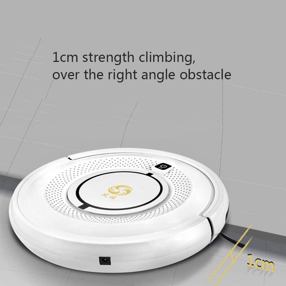 Robot Vacuum Cleaner Sweeping Robotic Robot Vacuum, Intelligent Automatic Sweeping Mopping Vacuuming for All Types of Floor Anti-Fall-Orange (Color : Pink) (White)