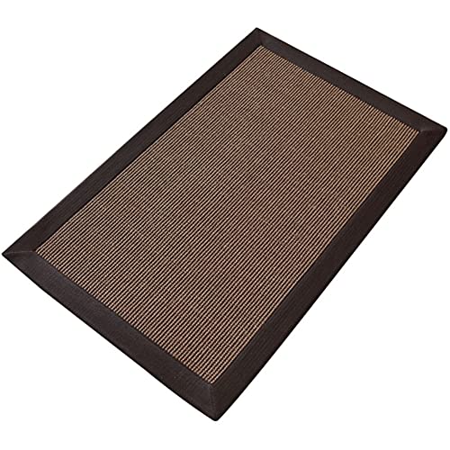 Tapete de sisal natural tejido a mano para interiores, antideslizante, para entrada, decoración moderna del hogar, alfombra de yute para la suciedad, de grado comercial, diseño en capas, color marrón,