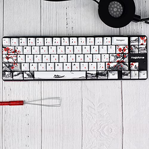 Molgria Keycaps 71 Set For Gaming Mechanical Keyboard, Custom Pbt Oem Profile Key Caps Japanese Font With Keycap Puller For Cherry Mx 71/61 60 Percent Keyboard thumb #6