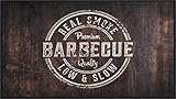 andiamo Grillmatte Bodenschutz, Grill Unterlegmatte, feuerhemmend waschbar & rutschhemmend, Grillunterlage, Farbe:Real Smoke - Low & Slow, Größe:67 x 120 cm
