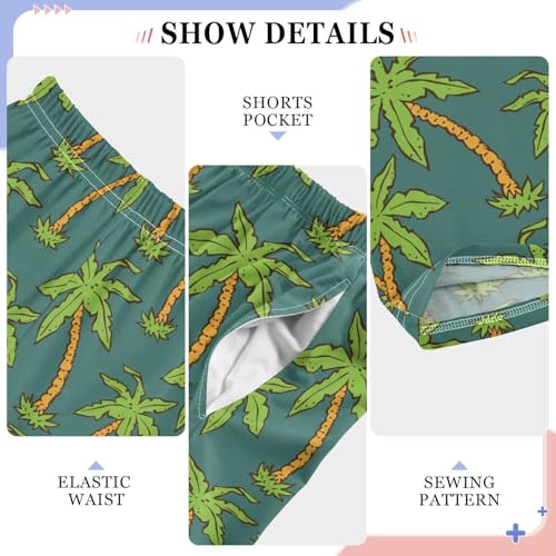 ZZXXB Tropical Trees Boys Long Pants Soft Trousers Elastic Waist Kids Lounge Bottoms with Pockets S-XL4