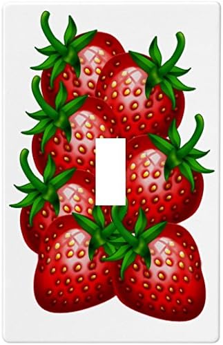 Single Strawberry Fruit Wallplate Decorative Switch Plate Cover (1 Gang - Sin.