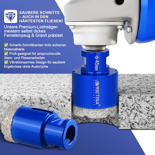 Foret pour carrelage M14 et disques diamantés en mallette pour perçage à sec - 6