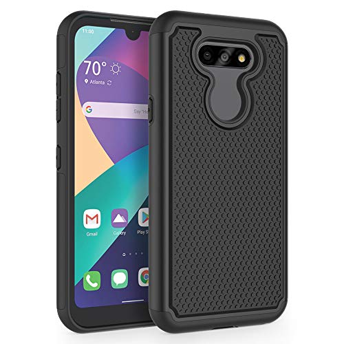SYONER Shockproof Phone Case Cover for LG Aristo 5 / Aristo 5+ / Fortune 3 / Risio 4 / Phoenix 5 / K8X / K31 / Tribute Monarch (5.7', 2020) [Black]