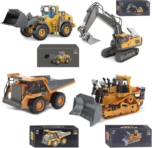 Excavator, 2025 New Trucks with Cool Lights and Sounds, Complete Control Over The Construction Site, Alloy + Plastic Material, 2.4ghz Remote, Little Builders, Big Action (All)