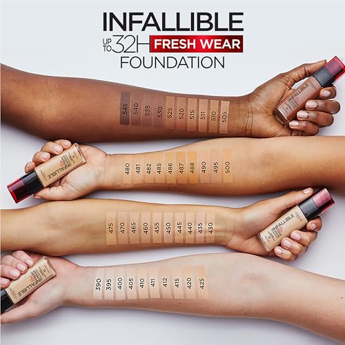 L'Oreal Paris Makeup Infallible Up to 32 Hour Fresh Wear Lightweight Foundation, 510 Hazelnut, 1 Fl Oz, Packaging May Vary - image 6