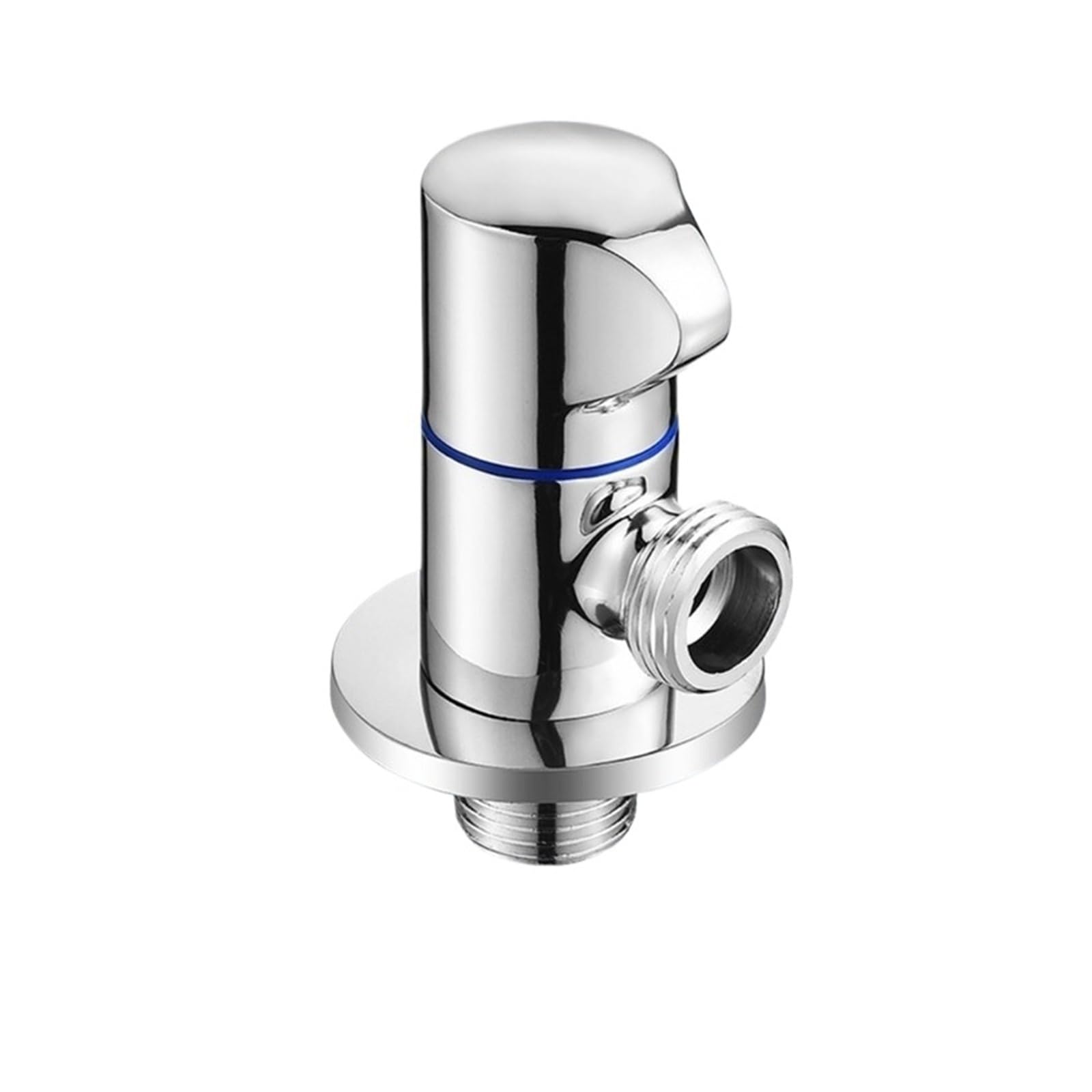 Bvhisehp Chrome Cold Valve Matte Black Brass Stop Valve 2 Pack G1/2 Water Control Angle Valve For Bathroom Kitchen Daily Use(Chrome Cold Valve)