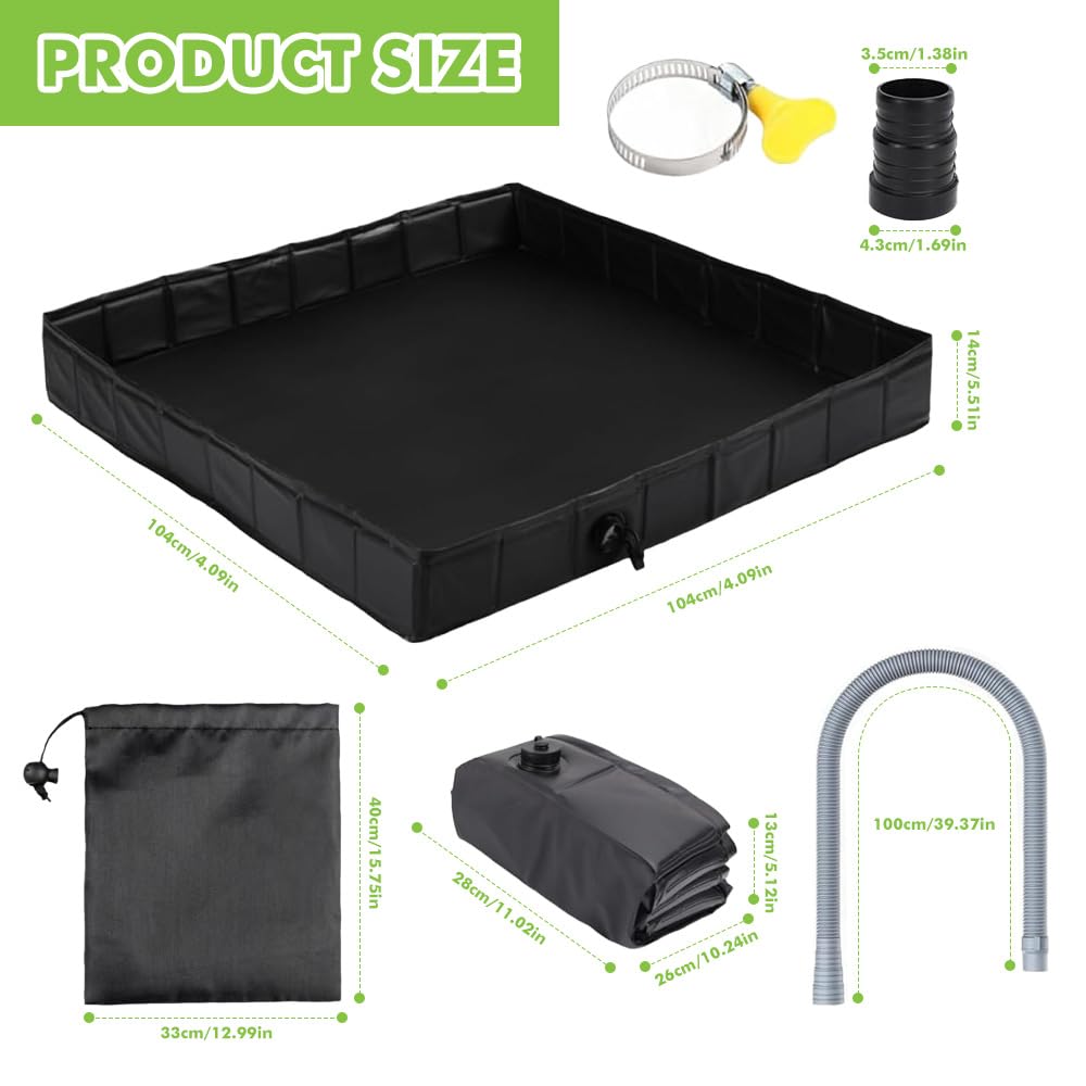 Base de Ducha Plegable,104x104x13 cm Plato de Ducha Plegable,Gran Disco de Duchas Portátil con Drenaje para Autocaravana,Acampada al Aire Libre,Carpas,Exteriores e Interiores