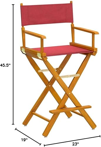 Miniatura 6 de Casual Home - Silla de director de 30.0 in, marco de roble miel con lienzo borgoña, altura de barra