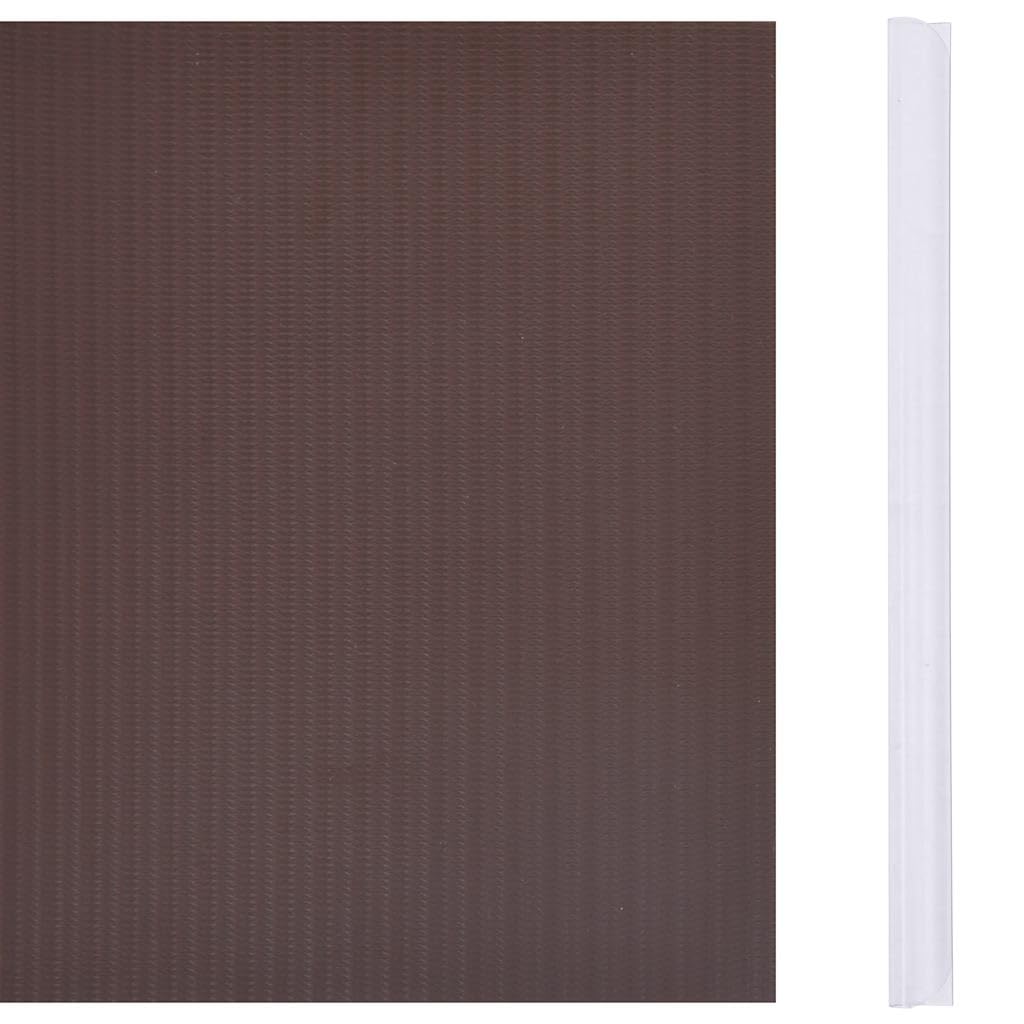 Pellicola protettiva per recinzione in PVC, 70 x 0,19 m, marrone, con 30 clip, resistente alle intemperie, per recinzione in metallo, protezione dal vento e ombra, per esterni