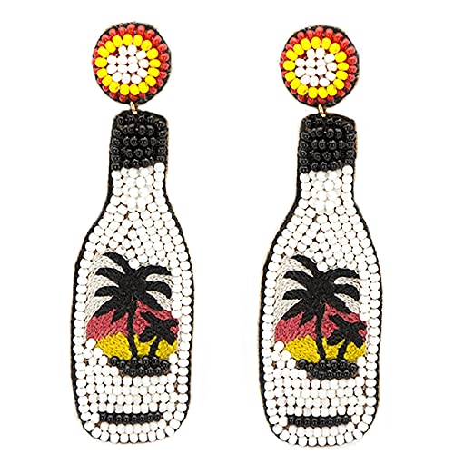 Beaded Carribean Rum Post Earrings Handmade Carribean Rum Earrings4