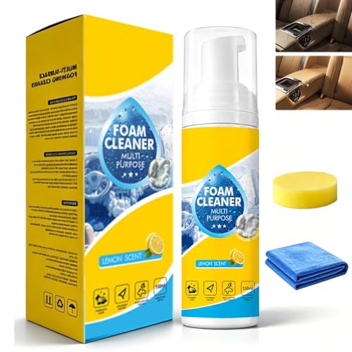 KEBEGE 4-in-1 Multi-Enzyme Foam CleanerFoam Cleaner Multi Purpose Powerful Cleaning for Car Interior Kitchen Bathroom Sofa Upholstery