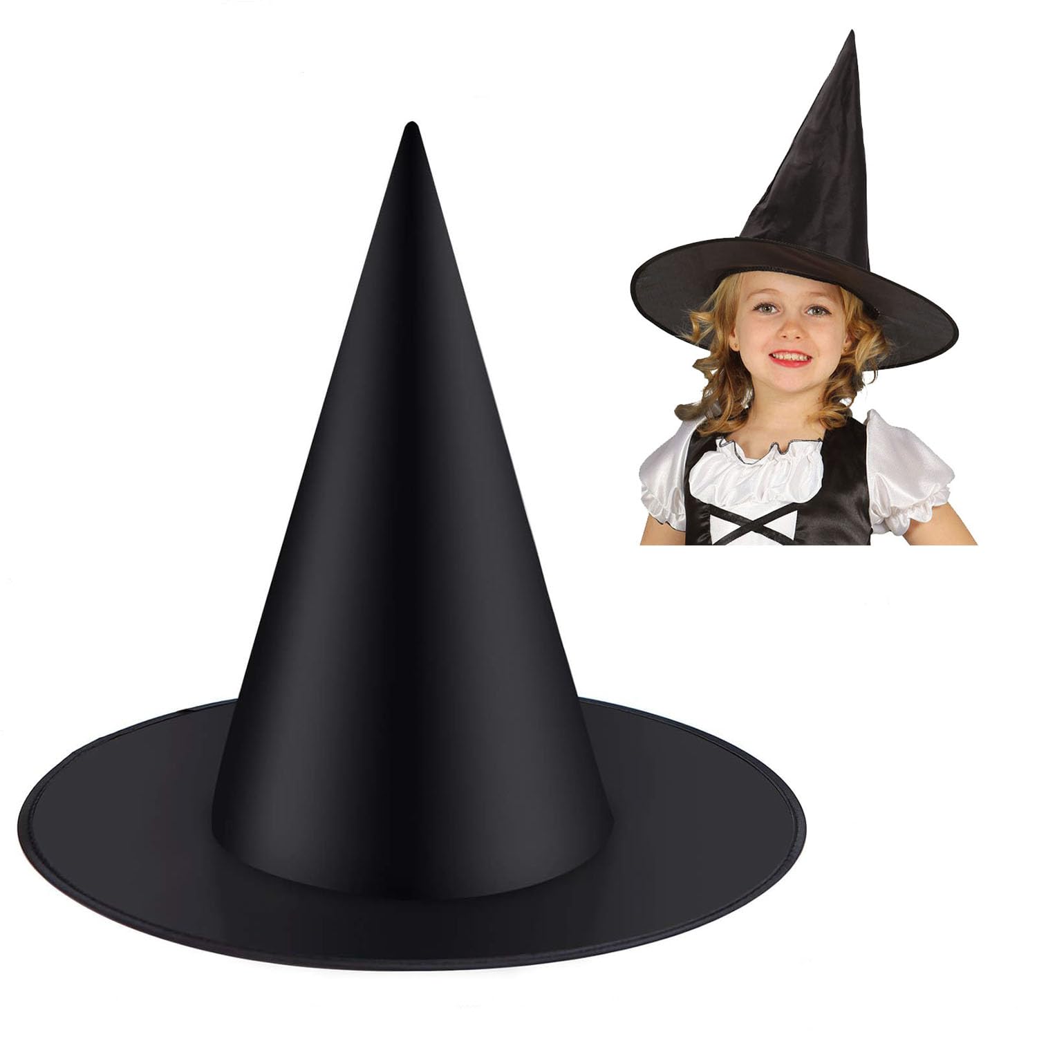 LKQBBSZWitch Hat, Black Witch Hat for Kids, Halloween Witch Costume Accessories, Yard Decoration and Carnivals Hats
