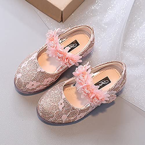 Girls Dress Shoes Glitter Shoe Flower Mary Jane Low Heels Party Wedding Prom Footwear for Toddler Girls Dress Shoes2