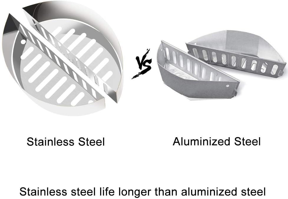 Onlyfire Cestini per Carbonella da Barbecue in Acciaio Inossidabile，BBQ Charcoal Basket per Barbecue a Carbone con Diametro di 57 cm e 47 cm，2 Pezzi