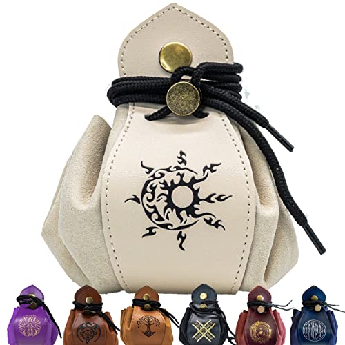 Guilt Free Gaming Genuine Leather Rpg Bag For Coins, Currency, Dice, And Small Accessories (White) #TOP19