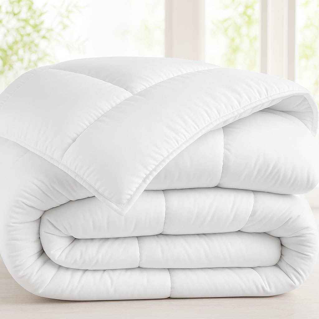 Couette 240x220 cm 2 Personnes – 300 g/m² – Chaude et Confortable – Anti-acariens – 100% Fibre Creuse Gonflante- Oeko-TEX® Standard 100