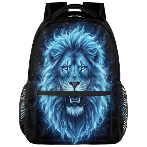 Mochila ligera para ordenador 15.6 escuela universidad y viaje diseño león azul