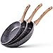 La Moustache - Juego de 3 Sartenes de Aluminio Fundido, Antiadherente, Aptas para Todo Tipo de Cocinas - Inducción - Gas - Placa Eléctrica - Vitrocerámica | 20, 24 y 28 cm (Quilmes)
