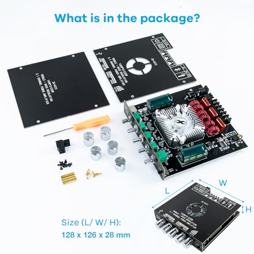 Image of Hosyond TDA7498E Bluetooth Amplifier Board 160W A- 2+220W Subwoofer 2.1 Channels Audio Power Amplifier Module with Treble and Bass Control for DIY Speakers