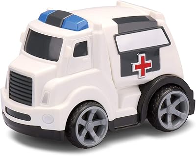 Kid Galaxy Friction Powered Rescue Vehicle Set - 3 Pack (Ambulance, Fire Engine, Fire Truck)