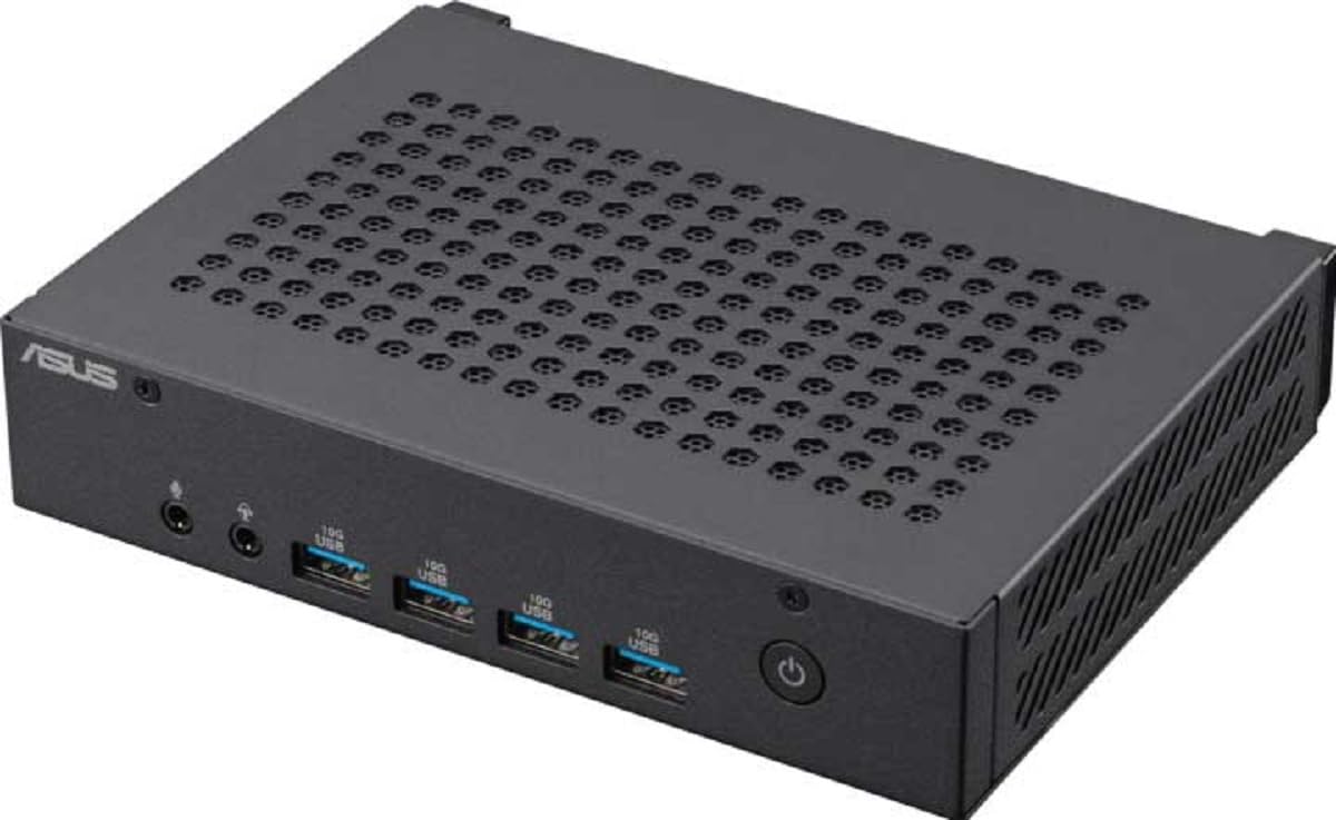 ASUS ExpertCenter PN43-SN100AD mini komputer stacjonarny (procesor Intel N100, zintegrowana karta graficzna Intel UHD, pamięć 4 GB DDR4, 128 GB M2. NVMe PCIe 4.0 SSD, WiFi 6E, Bluetooth 5.2, Windows