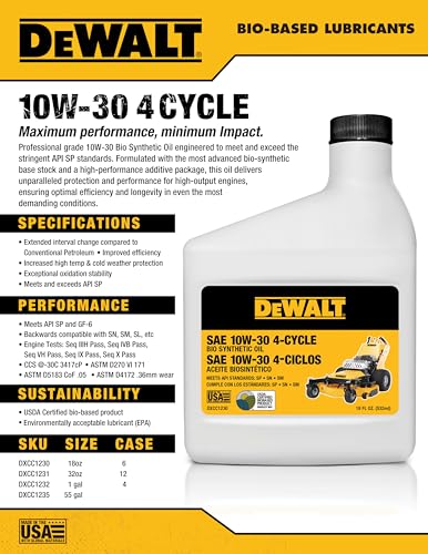 DEWALT Biosynthetic SAE 10W-30