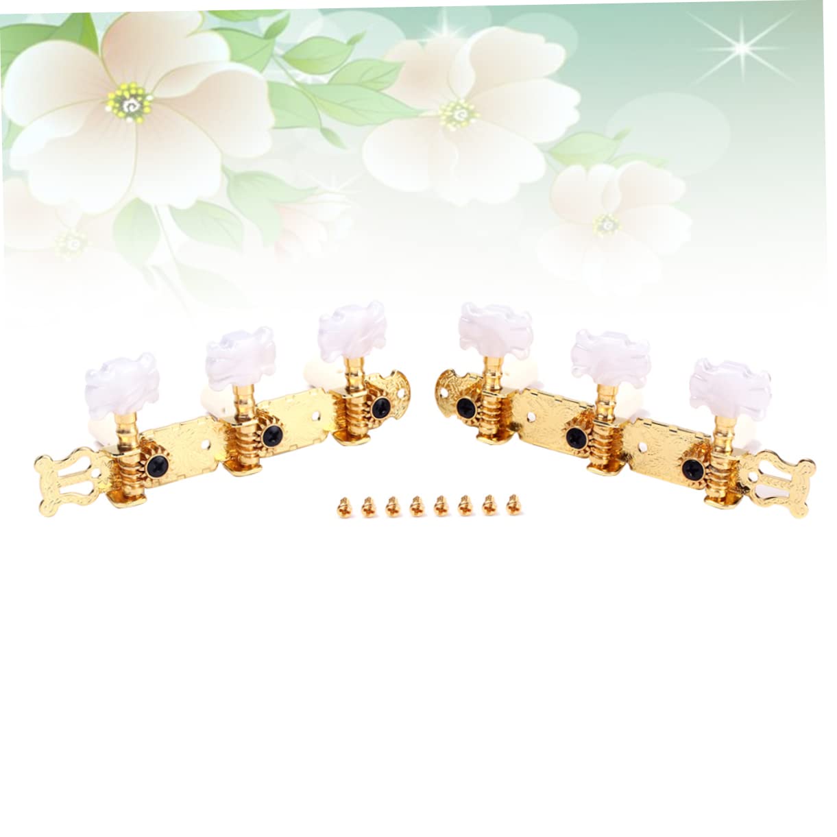 TOYANDONA 3paia Accordatore Chitarra Classico Con Meccaniche Testa Fiore Oro Tuning Pegs Per Chitarra Design Elegante e Resistente Facile Installazione