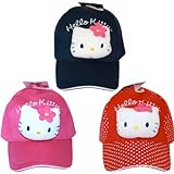  Gorra Hello Kitty roja con peluche, fucsia, 64 cm