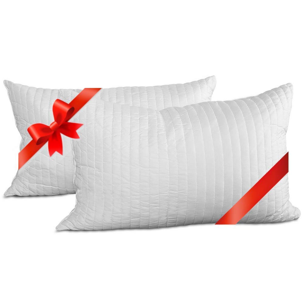 EVERGREENWEB Materac podwójny 160 x 200 cm, sprzęt medyczny do łóżka łóżkowego, wysokość 20 cm z 2 poduszkami z pianki memory GRATIS, ortopedyczny, biała powłoka efekt masażu, tkanina analLERGIczna