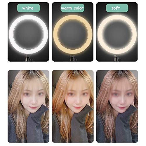 XYSQWZ Ringlicht Mit Ständer Und Telefonhalter Dimmbares 3-Farben-Make-up-licht Für YouTube Vlogging Video Selfie… – Bild 7