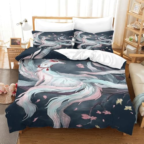 Housse de Couette Microfibre Hypoallergique et Super Douce Renard 3D