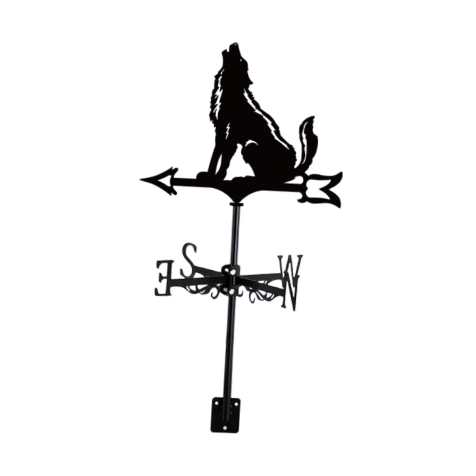 LOOM TREE® Metal Howling Wolf Figurine Wind Vane Weathervane for Garage Lawn Heavy Duty | Yard, Garden & Outdoor Living | Garden D?©cor | Weathervanes-image-45