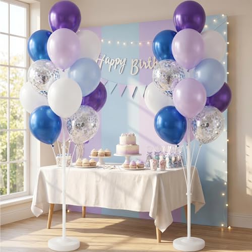 Image of Balloon Column Stand Kit with Balloons, Base and Pole, Balloon Column Kit for Floor or Table Backdrop Decoration for Party Wedding Baby Shower Birthday Graduation