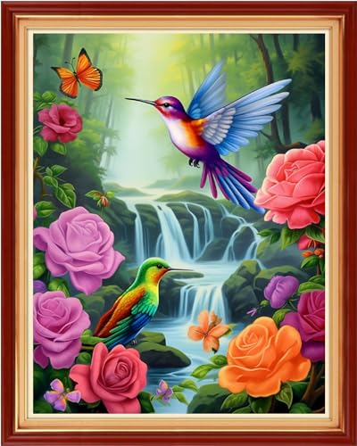 Image of Dimxvean Stamped Cross Stitch Kits,Cross Stitch Kits for Adults Beginners,Embroidery Kits Full Range of Cross Stitch Stamped Kits Needlepoint Kits Cross Stitch Patterns-Waterfall 16x20 inch