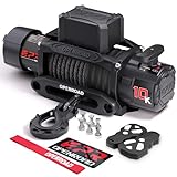 OPENROAD 10000 lbs Winch with Synthetic Rope and 2 Wireless Remotes -Panther Series 3S