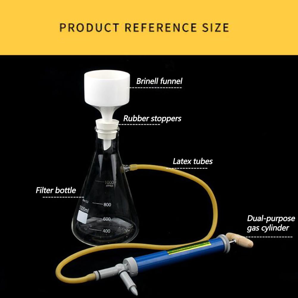 Buchner Funnel Apparatus Kit Imbuto filtrante, utilizzato per l'aspirazione sotto Vuoto Erlenmeyer Flask School Educational Lab