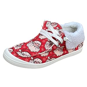 Vrouwen Trainers Atletische Loopschoenen Sneakers Vrouwen Kerst Print Loafers Platte Schoenen Zachte Vulcaniseren Casual Schoenen Dames Schoenen Canvas Lage Chunky Heel